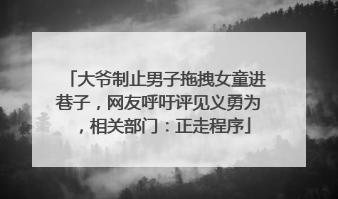 大爷制止男子拖拽女童进巷子，网友呼吁评见义勇为，相关部门：正走程序